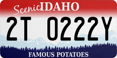 ID license plate 2T0222Y