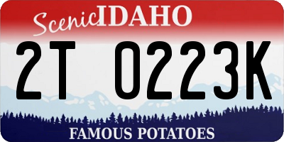ID license plate 2T0223K