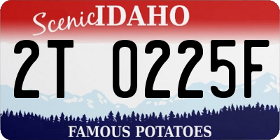 ID license plate 2T0225F