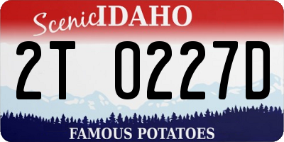 ID license plate 2T0227D