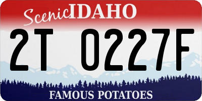 ID license plate 2T0227F