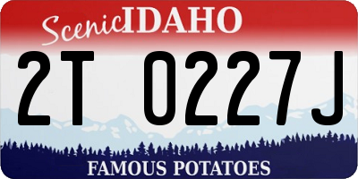 ID license plate 2T0227J