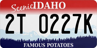 ID license plate 2T0227K