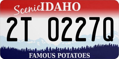 ID license plate 2T0227Q