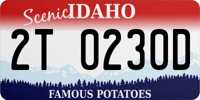ID license plate 2T0230D
