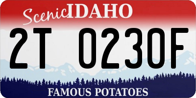 ID license plate 2T0230F