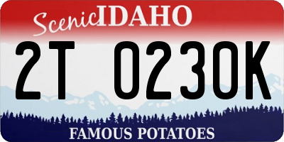 ID license plate 2T0230K