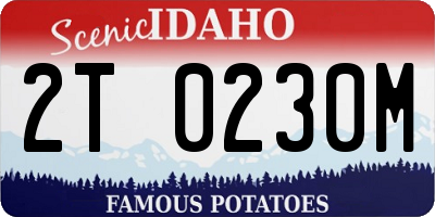ID license plate 2T0230M