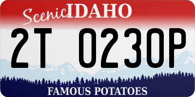 ID license plate 2T0230P