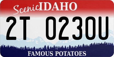 ID license plate 2T0230U