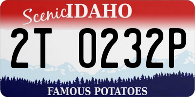 ID license plate 2T0232P