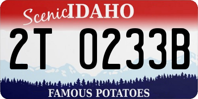 ID license plate 2T0233B