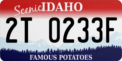 ID license plate 2T0233F