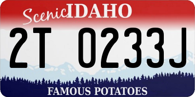 ID license plate 2T0233J