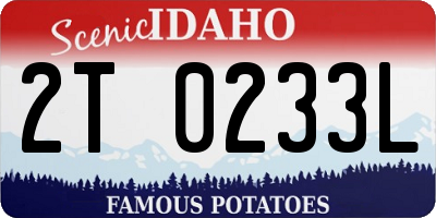 ID license plate 2T0233L
