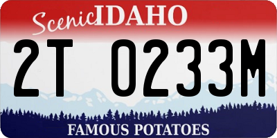 ID license plate 2T0233M