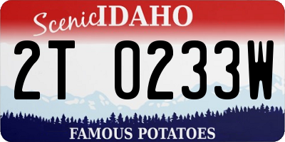 ID license plate 2T0233W