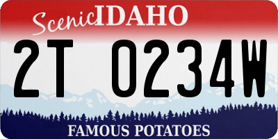 ID license plate 2T0234W