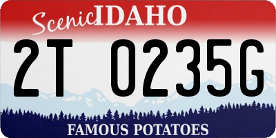 ID license plate 2T0235G
