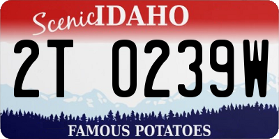 ID license plate 2T0239W