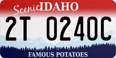 ID license plate 2T0240C