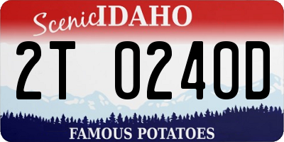 ID license plate 2T0240D