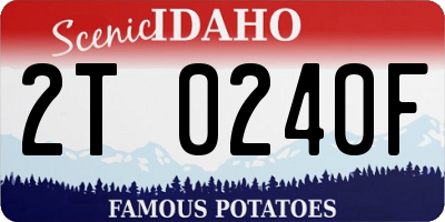 ID license plate 2T0240F