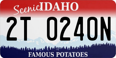 ID license plate 2T0240N