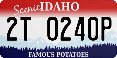 ID license plate 2T0240P