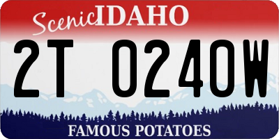 ID license plate 2T0240W