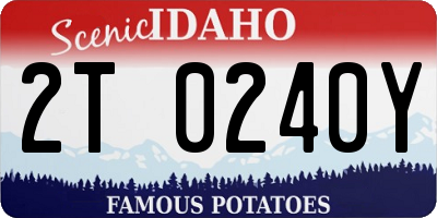 ID license plate 2T0240Y