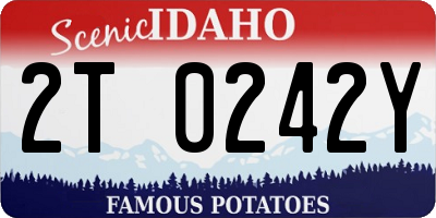 ID license plate 2T0242Y