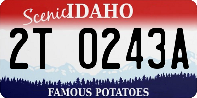 ID license plate 2T0243A