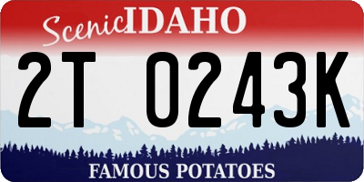 ID license plate 2T0243K