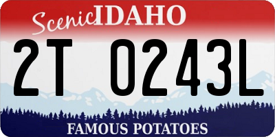 ID license plate 2T0243L