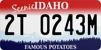 ID license plate 2T0243M