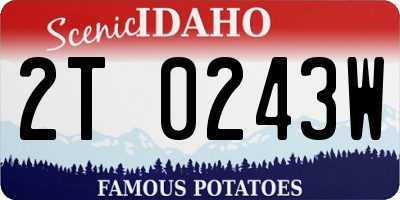 ID license plate 2T0243W