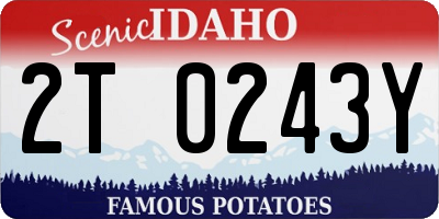 ID license plate 2T0243Y