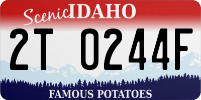 ID license plate 2T0244F