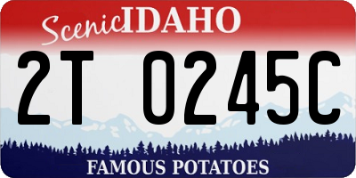 ID license plate 2T0245C