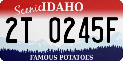 ID license plate 2T0245F
