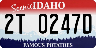 ID license plate 2T0247D