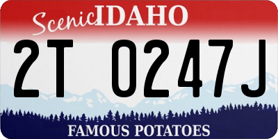 ID license plate 2T0247J