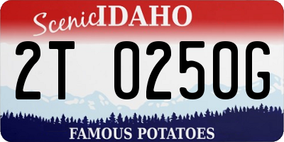 ID license plate 2T0250G