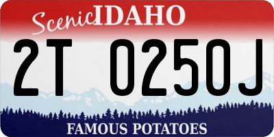 ID license plate 2T0250J