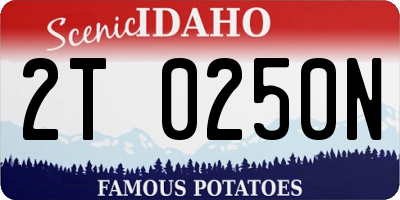 ID license plate 2T0250N