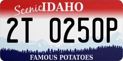 ID license plate 2T0250P