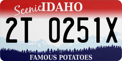 ID license plate 2T0251X