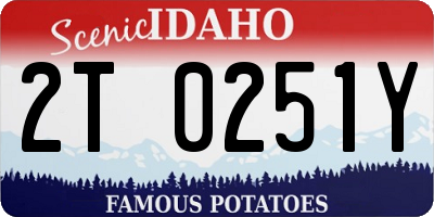 ID license plate 2T0251Y