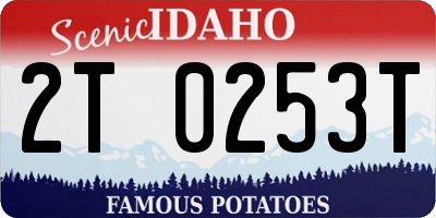 ID license plate 2T0253T